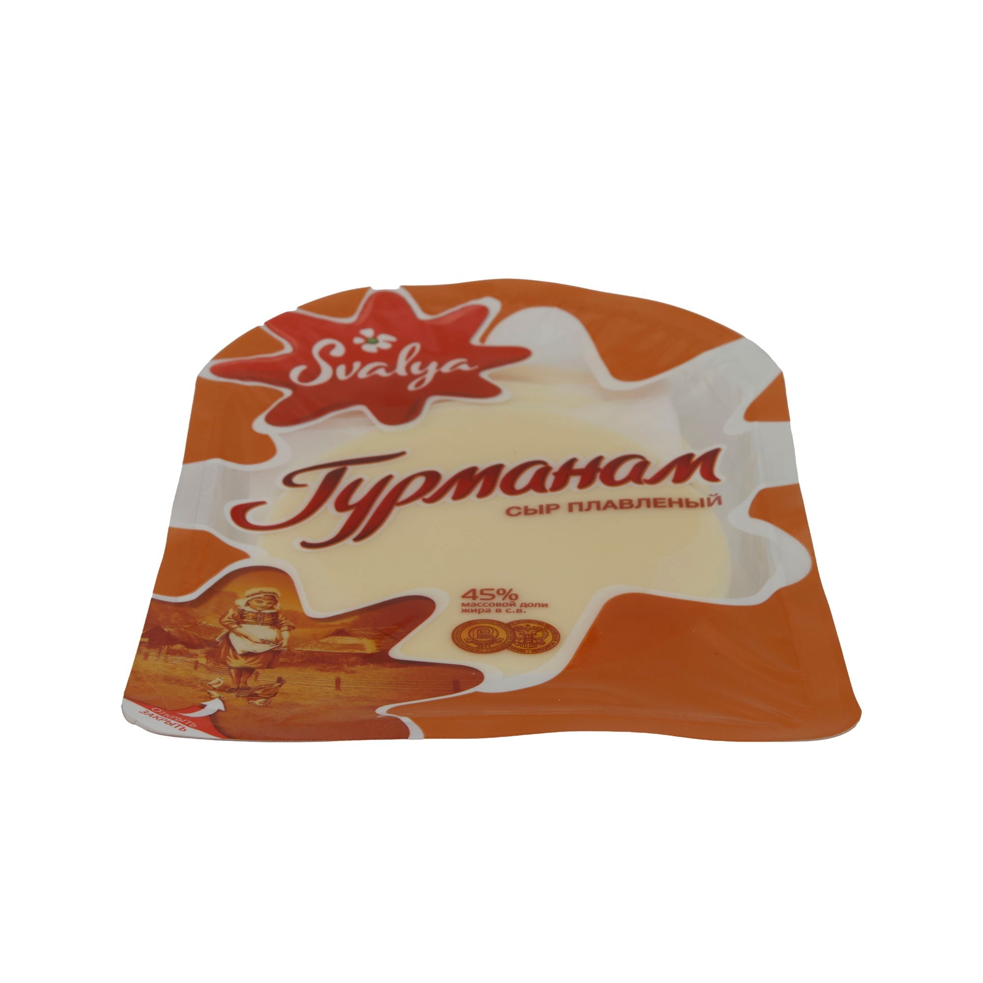 Schmelzkäse Svalya Gurmanam | Schmelzkäse | Cremiger Genuss für vielseitige Verwendung | 180 g in Scheiben SVALJA